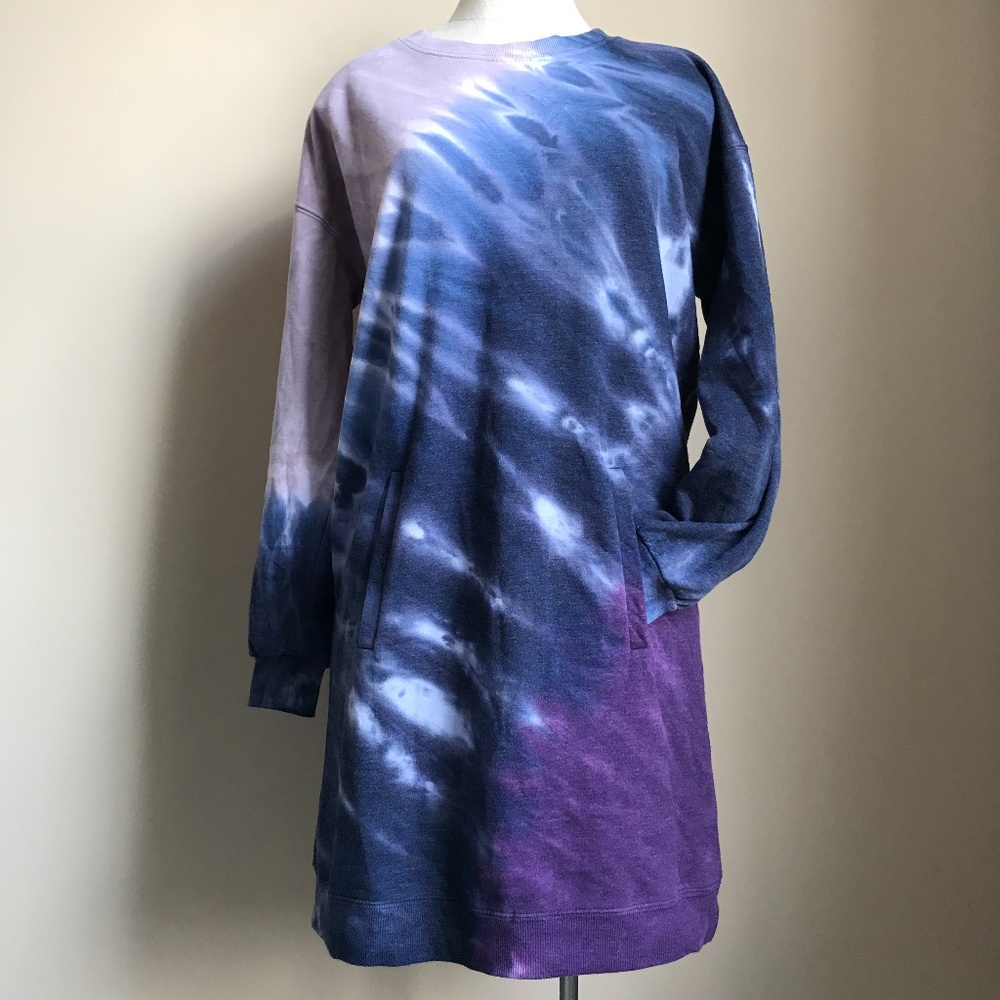 NWT No Comment Tie Dye Fleece Dress